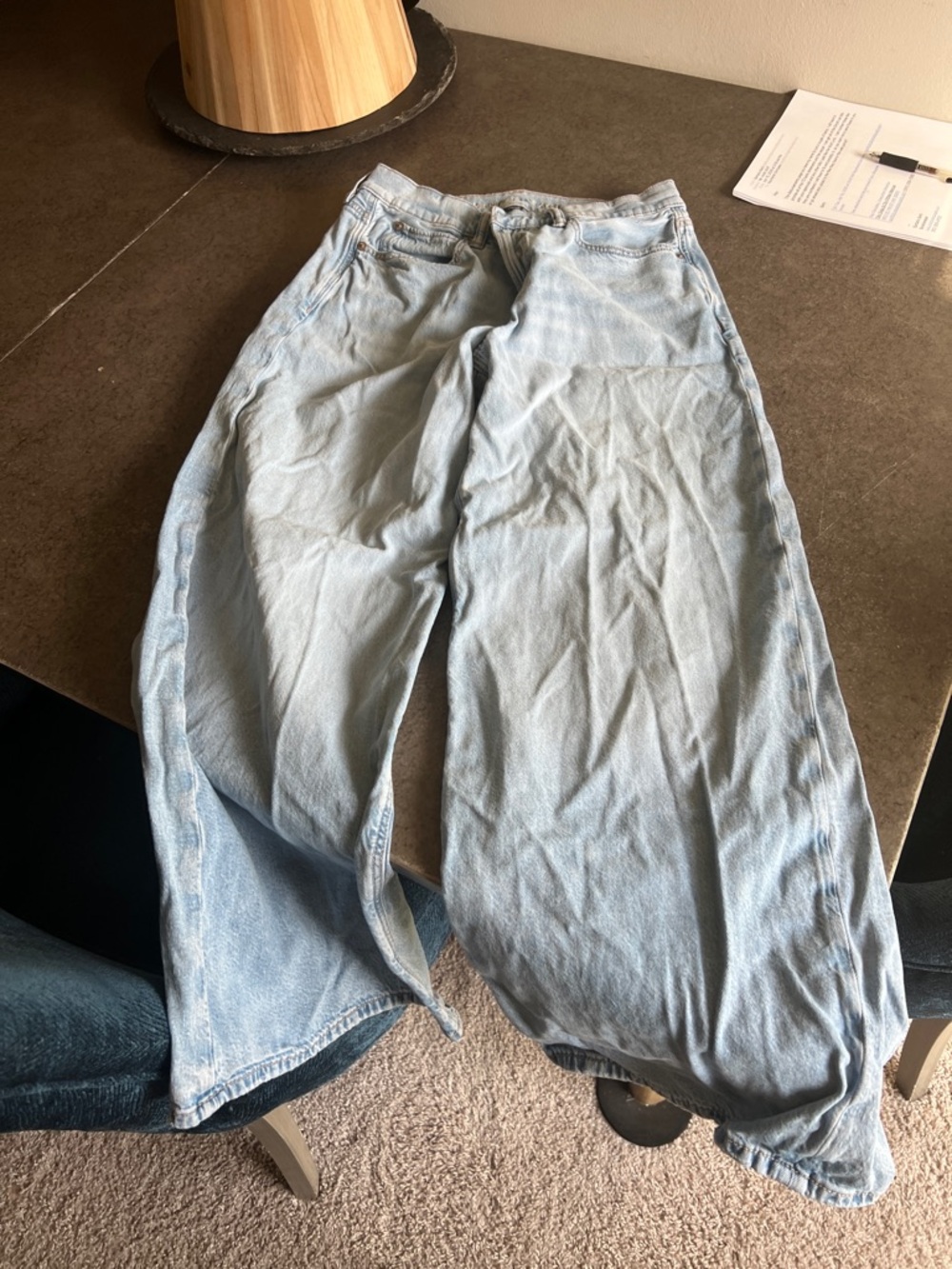 American Eagle Outfitters Light Blue High-Rise Wide Leg Jeans